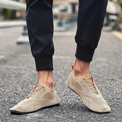 Summer Men Shoes Mesh Flat Outdoor High Quality Walking Shoes Comfortable Lace Up Breathable Non Slip Casual Man Shoe