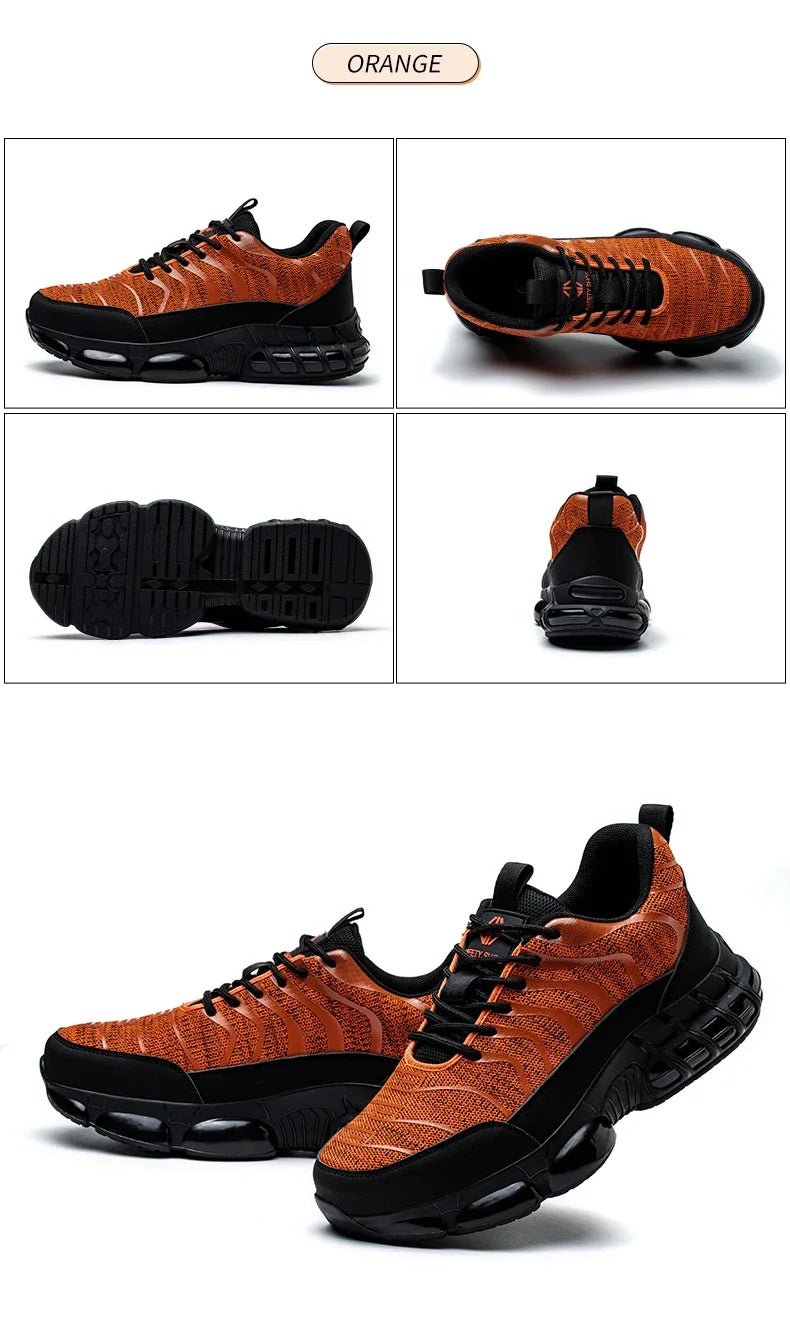 New 2024 Fashion Steel Toe Work Safety Shoes For Men Anti-smash Anti-puncture Indestructible Sneakers Protective Male Footwear