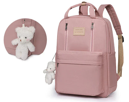 Solid Color Women Backpack High Quality Youth Waterproof Backpacks for Teenage Girls Female School Shoulder Bag Bagpack