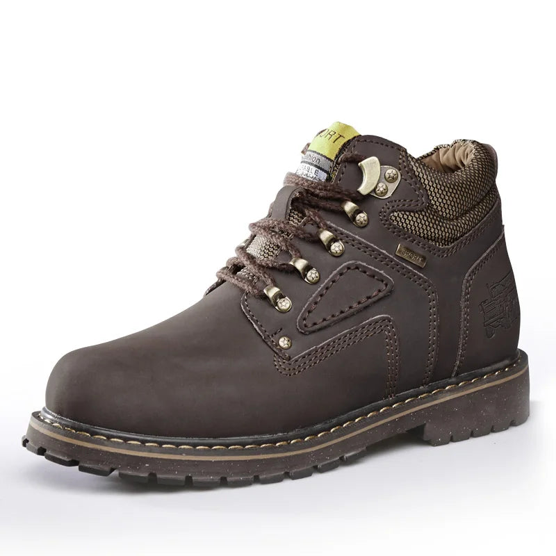 Natural Cow Leather Men’s Women Boots Handmade Retro Winter Autumn Shoes Ankle Snow Boots for Men Top Quality Shoes Dropshipping