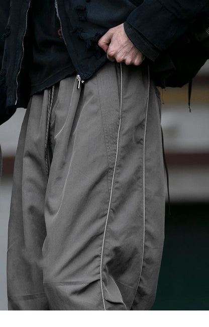 Korean Streetwear Waterproof Outdoor Utility Cargo Pants For Men Quick Dry Adjustable Hem Oversized Sport Casual Pants Trendy