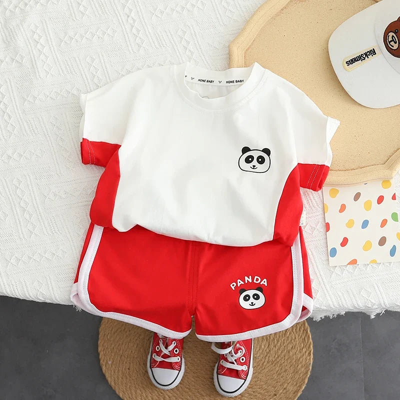Toddler Baby Boy Girl Clothing Sets Summer Casual Infant Cute Animal Modeling 2pcs Outfits Cotton T-shirt+Shorts Kids Tracksuit