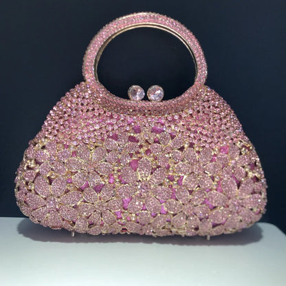 Daisy Flower Rhinestone Tote Bag Crystal Women Evening Bags Luxury Designer Party Banquet Clutch Purse Fashion Diamone Handbag