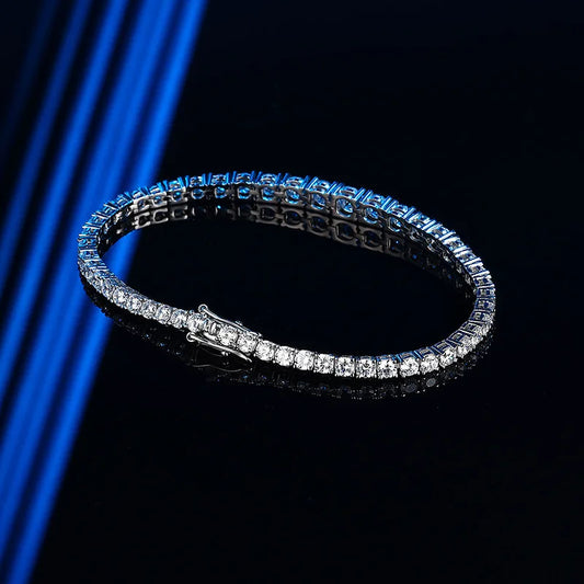 Bracelet de tennis en argent sterling 925, taille dégradée, avec moissanite, pour femme, bracelet de luxe en diamant, bijou fin, cadeau.