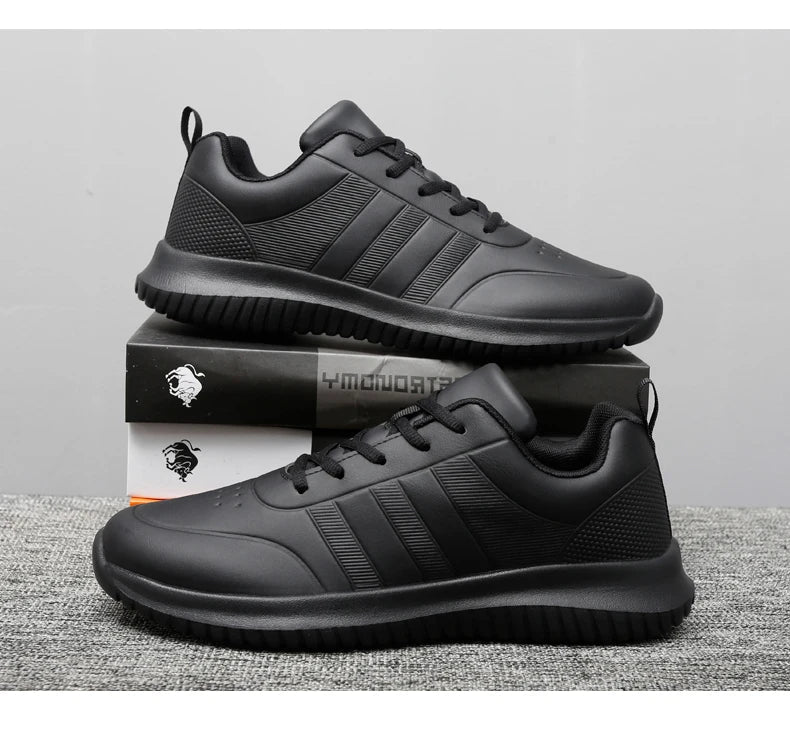 Causal Chef Shoes four Season new Lightweight Soft Sole Comfort Oil proof Men and Women's Chef Business Work Leather Shoe