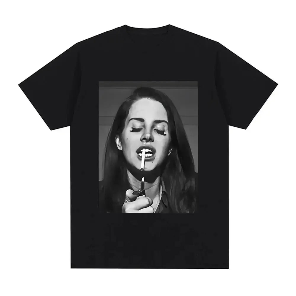 Singer Lana Del Rey Print T Shirt Women Fashion Hip Hop men's tshirts Streetwear Harajuku Short Sleeve T-Shirt Unisex summer tee