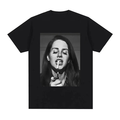 Singer Lana Del Rey Print T Shirt Women Fashion Hip Hop men's tshirts Streetwear Harajuku Short Sleeve T-Shirt Unisex summer tee