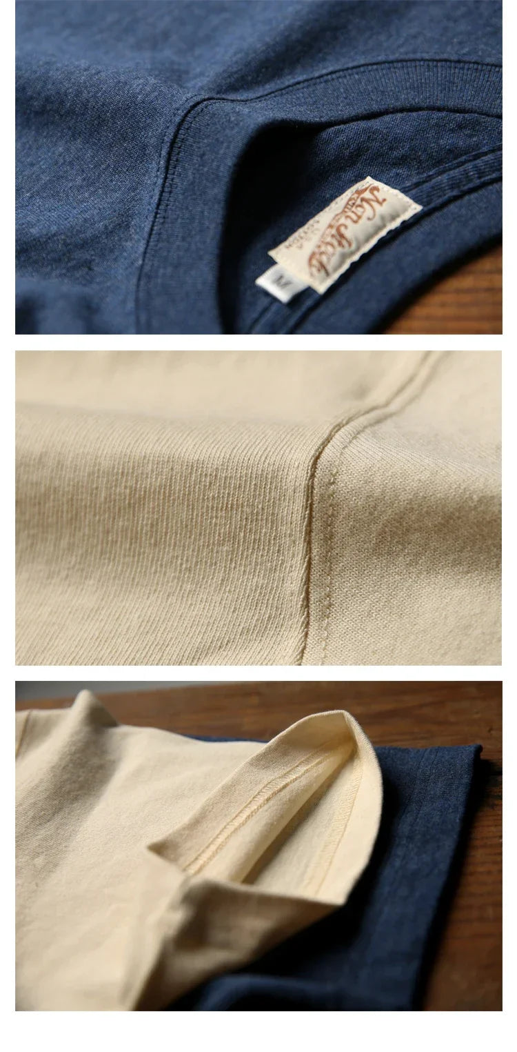 Non Stock 260g Seamless Tubular T-Shirts USA Cotton Crew Neck Short Sleeve Tee