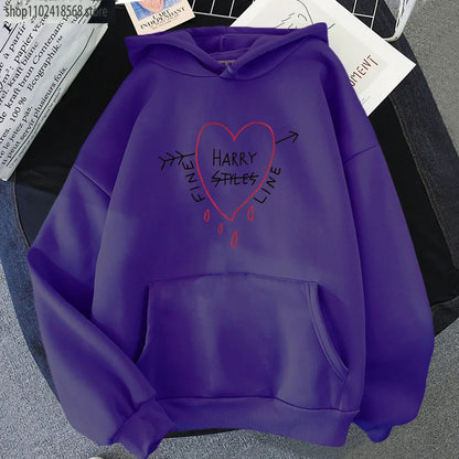 Happy Fine Line Print Hoodeis Harry Styles Treat People Kindness Fashionable Sweatshirts Women's Top Men Clothing Y2k Pullover