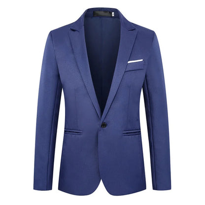 2026 New Men's Slim Blazers Fashion Single-button Business Casual Suit Jacket Solid Elegant Stylish Party Wedding Suit Tops Male