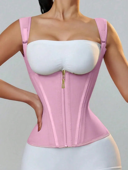 Women Latex Waist Trainer Corset Tummy Control Body Shaper Shapewear Colombianas fajas Slimming Girdle Zipper Flat Belly Belt