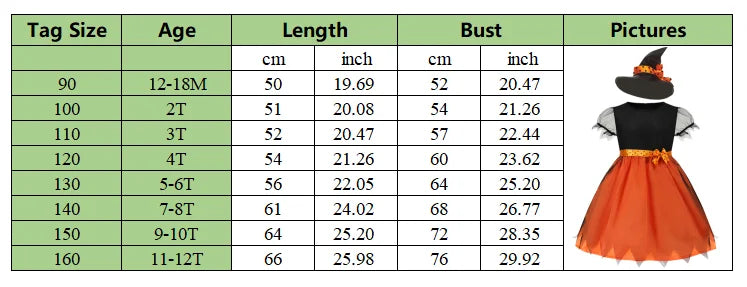 2026 Children's Pumpkin Costume Role Playing Girls Dress Carnival Party Halloween Cosplay Performance Kid Outfit