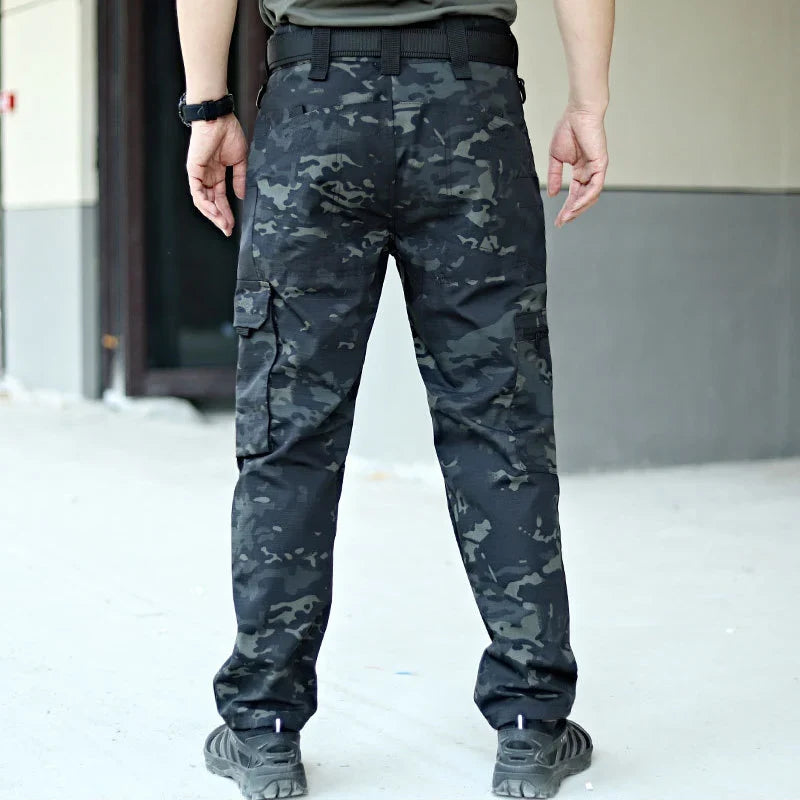 Outdoor Tactical Pants Men Casual Cargo Trousers Multi-pocket Waterproof Pant Autumn Spring Outdoor Workwear Hiking Trousers