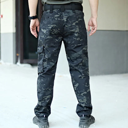 Outdoor Tactical Pants Men Casual Cargo Trousers Multi-pocket Waterproof Pant Autumn Spring Outdoor Workwear Hiking Trousers