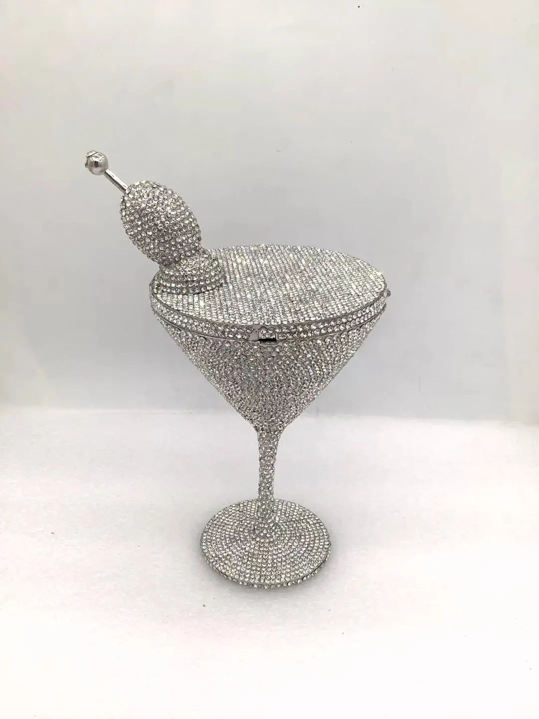Cherry Martini Gold Rhinestone Evening Cocktail Party Handbag Women Luxury Bling Crystals Wedding Bridal Clutch Purses