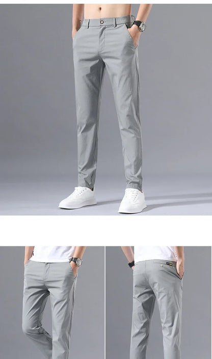 Spring Summer Thin Slim Men Casual Pants Classic Business Cotton Stretch Golf Trousers Korean Fashion Male Clothing Pants