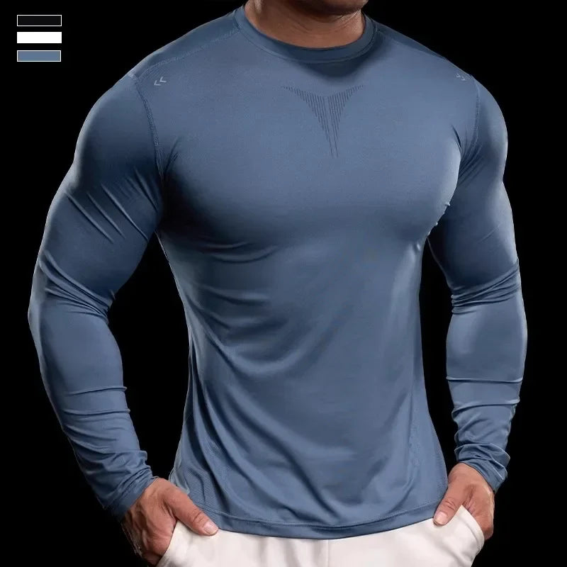 Autumn Sports Gym Fitness Clothes Tights Long-sleeved Running Training Bottoming Tops Long-sleeved T-shirts High Elasticity