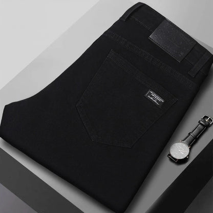 Men's New Stretch Straight Jeans Business Versatile Trendy Youth Casual Regular Long Pants for Spring Autumn Male Denim Trousers