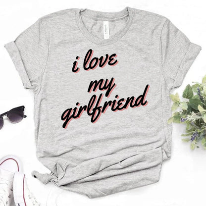 i Love My Girlfriend t shirt women manga tshirt female graphic Japanese funny clothing
