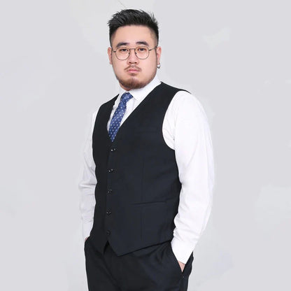 Plus Size Suit Vest for Men Smart Casual Mens Vest Single-breasted Waistcoat for Business Wedding Groomsman Spring Summer Autumn