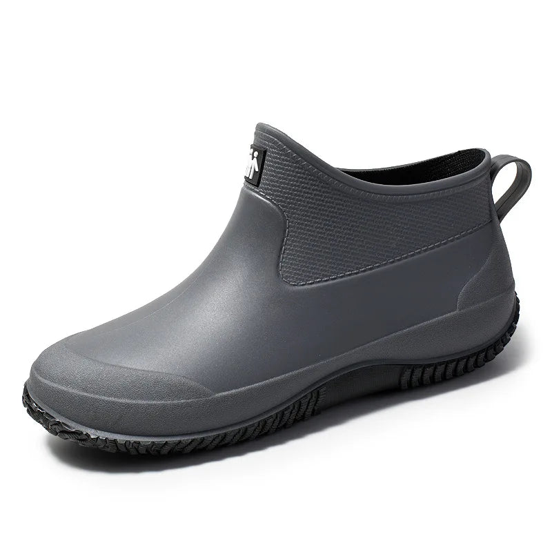 Men's Rain Boots Women's Ankle Water Shoes Non-slip Waterproof Safety Work Shoes Warm Cotton Platform outer wear Couple Lovers