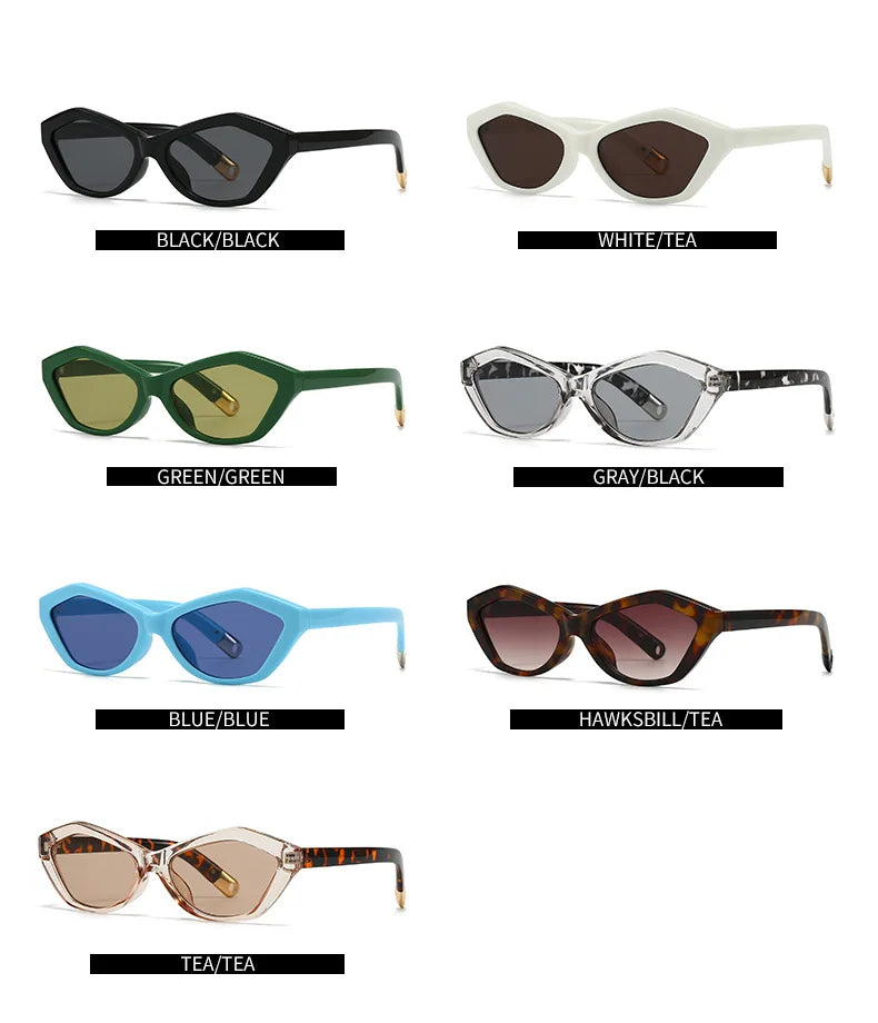Fashion UV400 Cat Eye Sunglasses for Women Outdoor Stylish Retro Eyewear with Unique Temple Design Sun Glasses Gafas De Sol