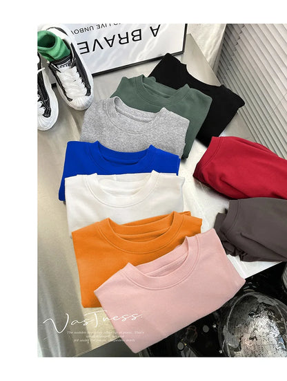 Summer Casual School Kids Cotton Plain Tee Tops Baby and Boys Short-Sleeved T-Shirt Children Outfit Clothing 1-16 Years