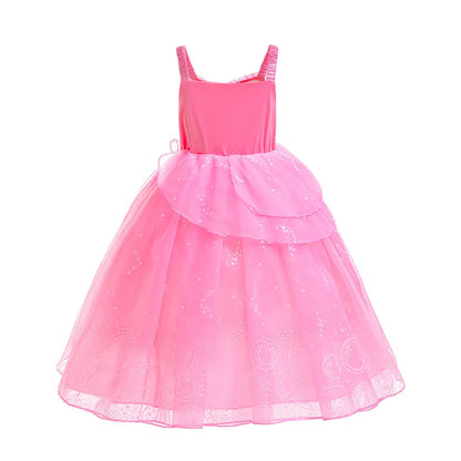 Kids Fairy Glinda Costume Wicked Wizard of Ozland Halloween Girl Cosplay Charming Glinda Kind Witch of North Pink Princess Dress