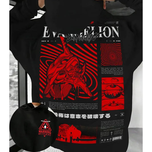 Anime Eva Printing Hoodies Women Sweatshirts Gothic Y2k Tops Vintage Grunge Clothes Oversized Hoodie Harajuku Goth Streetwear