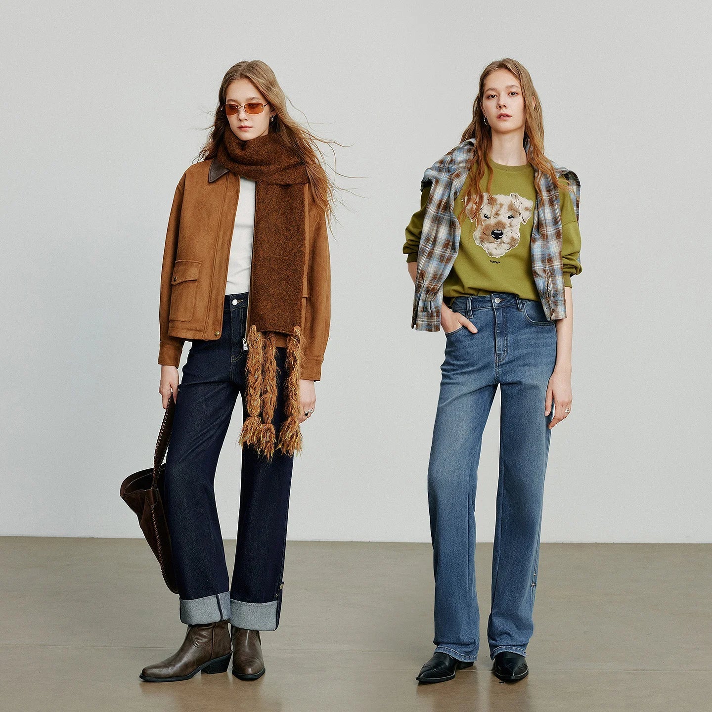 Women Denim Jeans 2025 Autumn New Lyocell Rolling Up Hem Elastic and Simple Straight Leg Ankle Length Pants