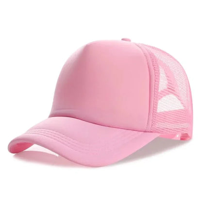 Unisex Cheaper 5 Panel Trucker Hat For Adult Summer Net Baseball Cap Men Women Sponge Mesh Adjustable Sun Hat Visor
