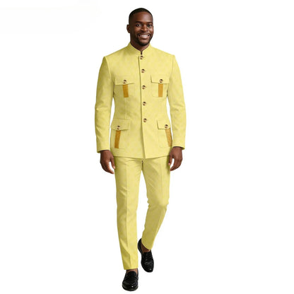 New Men's Suit 2-piece Business Formal Blazer Double-breasted Design Groom Tuxedo for Wedding XS-6XL Outfit