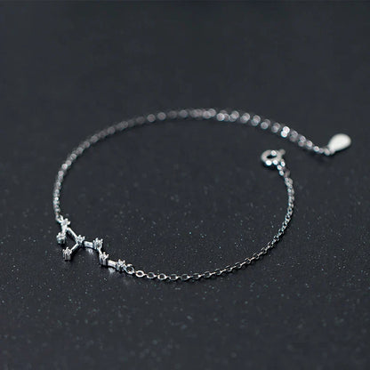 Classic Constellation Exquisite Bracelets 925 Sterling Silver Simple Leo Virgo Libra Chain Bracelet For Women Jewelry