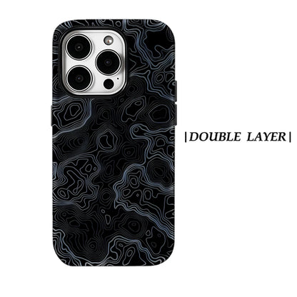 Topographic Contour Map for Magnetic Phone Case for IPhone 17 16 15 14 13 Pro Max Plus Single Double-layer Tough Case