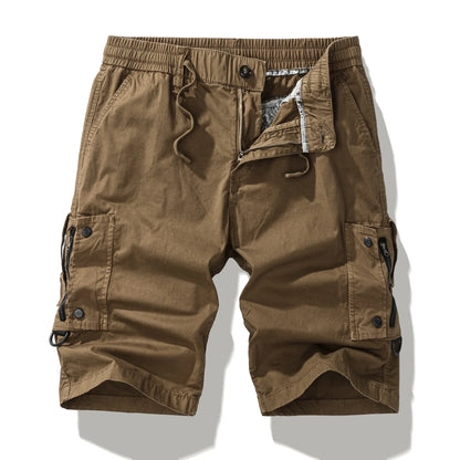 Mid Length Breathable Straight Leg 5 Inch Street Short Men's Summer Thin Washed Cotton Cargo Shorts Loose Casual Trend Sports