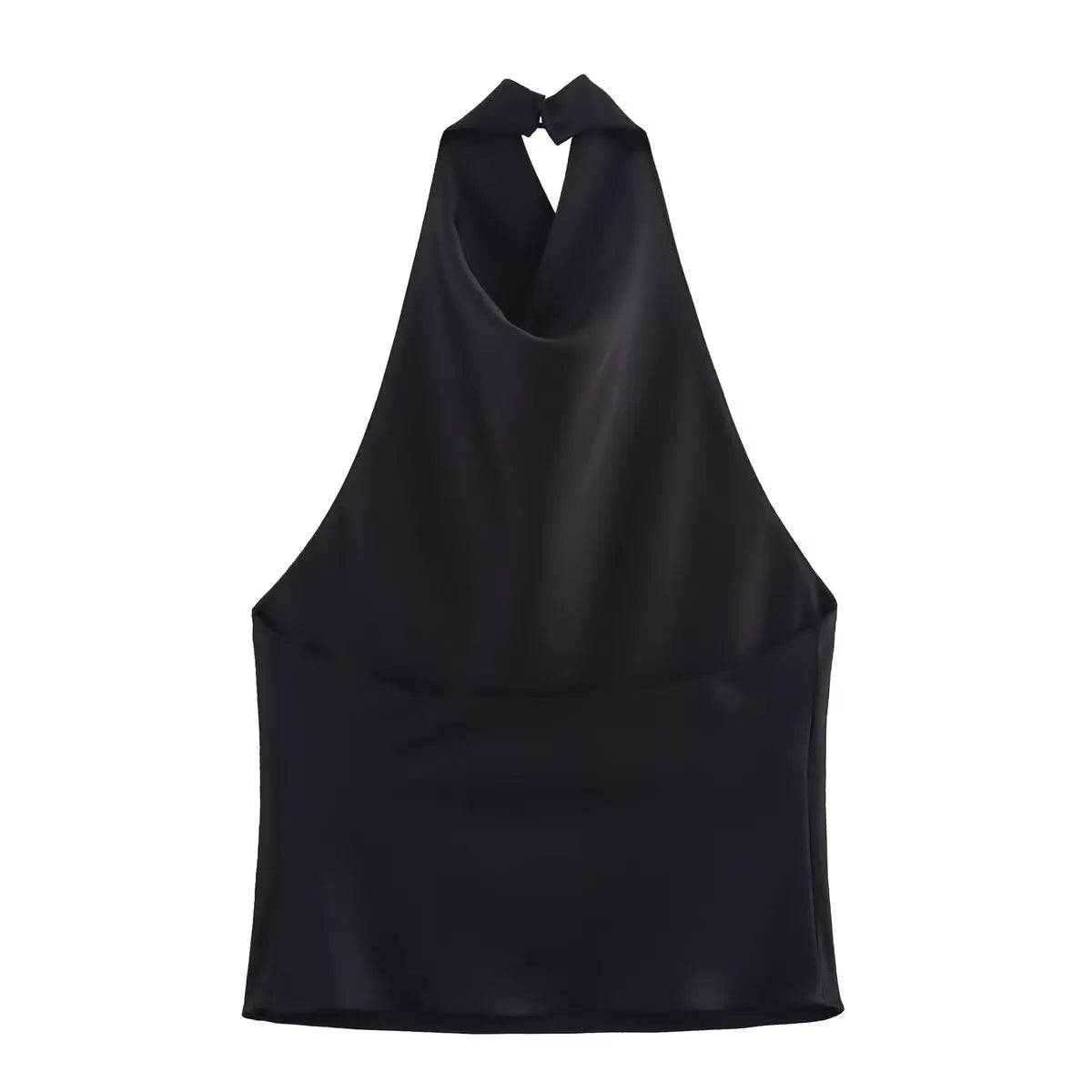 Spring Elegant Women Satin Halter Tops 2026 Summer Backless Off Shoulder Corset Vest Female Fashion Slim Crop Tank Top