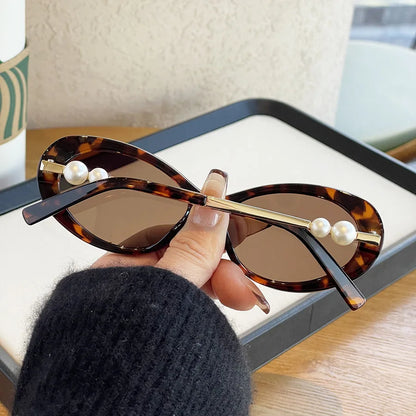 European and American Versatile Pearl Sunglasses for Women, High-End Celebrity Style Fashionable Polarized Sunglasses