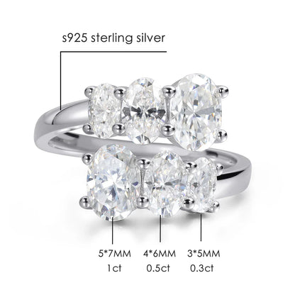 Moissanite Wedding Rings for Women GRA Certified 3.6CT Oval Cut Lab Diamond Fine Jewelry s925 Sterling Silver Ring Gift