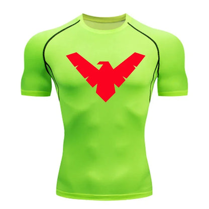 Summer Short Sleeve Compression Shirt Men Sports Top Running T Shirt Quick Dry Gym Workout Clothing Sun Protection Long Sleeve