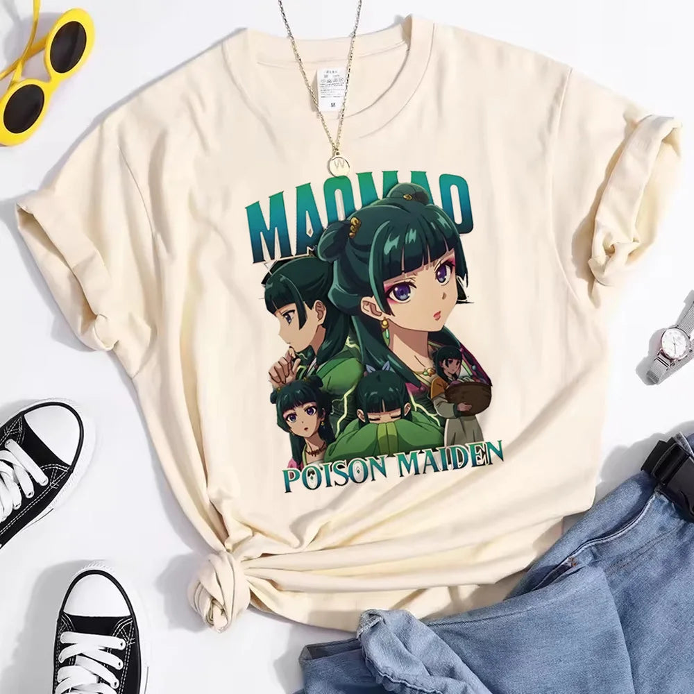Apothecary Diaries top tees female anime harajuku  Comfortable Punk t shirt Classic hip hop Retro women aesthetic streetwear
