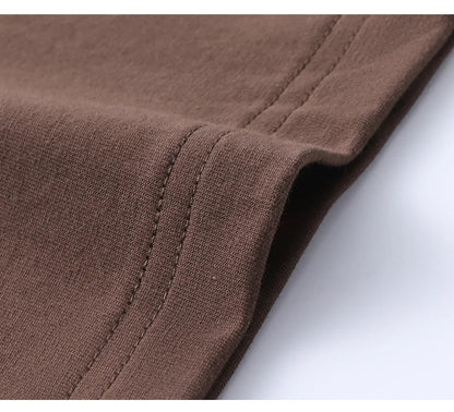 High quality 100% cotton short sleeve men's T-shirt summer round neck loose casual solid color plus size breathable top women