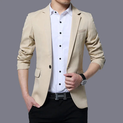 Spring Autumn Men Blazer Jacket Over Size One Button Slim Fit Party Wedding Suit Jacket Luxury Clothes Men