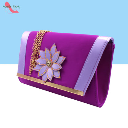 2024 New Arrivals Fashion Italian Design African Shoes and Bag to Match Comfortable Square Heels for Party in Fuchsia Color