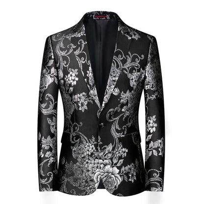 2026 New Men's Pink Embroidered Suit Jacket, Wedding Party Dress Coat, Fashionable Slim Male Blazers, Asian Size M-5XL 6XL