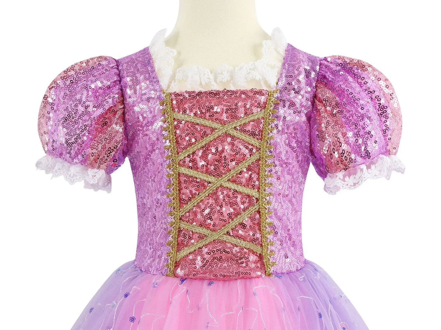 Girl Rapunzal Princess Dress Halloween Cosplay Ball Gown Party Costume Disguise Kids Outfit Children Clothes