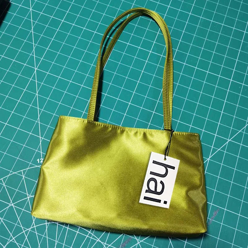 2026 Luxury Shoulder Bags Silk Women's Handbag Square Underarm Bag Ins Famous Brand Commuter Bag Contrasting Color Macaron Totes