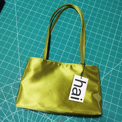 2026 Luxury Shoulder Bags Silk Women's Handbag Square Underarm Bag Ins Famous Brand Commuter Bag Contrasting Color Macaron Totes