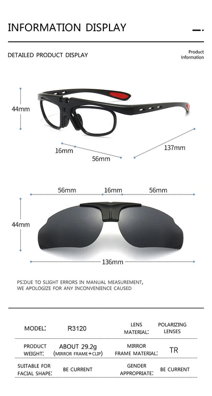 Cycling 4 In 1 Sets Polarized Clip On Sun Glasses Eyeglasses TR90 Magnetic Sunglasses Men Glasses Frame UV400 Anti-Glare