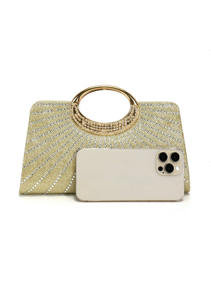 Party Wedding Bridal Handbags Bucket Design Rhinestones Glitter Evening Clutch Bags Cover Open Banquet Purse