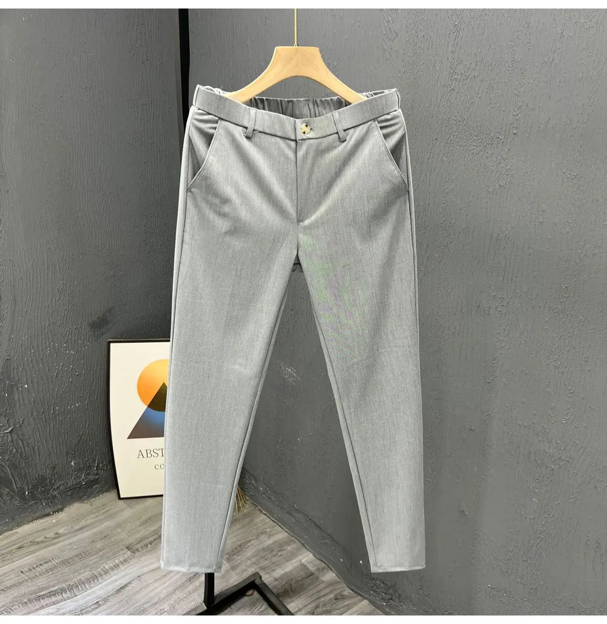 Men's Clothing Summer Fashion Business Casual All Match Suit Pants Formal Strecth Solid Straight Slim Trousers Pantalones Hombre